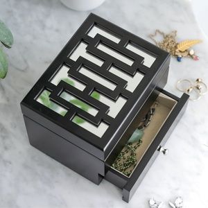 Black Mirrored Jewelry Box NWT